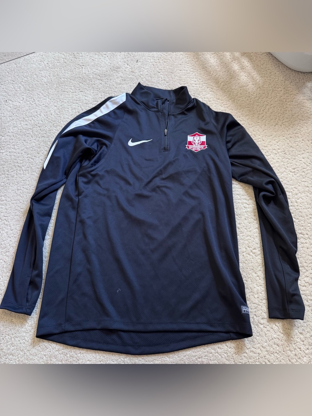 NWT Nike Dri-FIT 1/4 Zip Pullover Men Medium Razorback Soccer Black